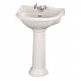 Hudson Reed Ryther Basin and Full Pedestal 600mm Wide - 1 Tap Hole