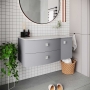 Hudson Reed Sarenna LH Wall Hung Vanity Unit with White Marble Top 1000mm Wide - Dove Grey