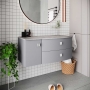 Hudson Reed Sarenna RH Wall Hung Vanity Unit with Grey Marble Top 1000mm Wide - Dove Grey
