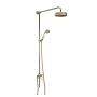 Hudson Reed Shower Riser Kit with Diverter with Fixed Shower Head and Handset - Brushed Brass