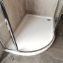 Pearlstone Slip-Resistant White 40mm Offset Quadrant Shower Tray