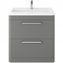 Hudson Reed Solar Floor Standing Vanity Unit with Ceramic Basin 800mm Wide - Cool Grey
