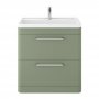 Hudson Reed Solar Floor Standing Vanity Unit with Polymarble Basin 800mm Wide - Fern Green