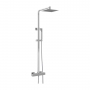 Hudson Reed Luxury Square Thermostatic Bar Mixer Shower with Shower Kit and Fixed Head - Chrome