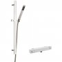 Hudson Reed Square Thermostatic Bar Shower Valve with Sheer Slider Rail Kit - Chrome