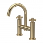 Hudson Reed Tec Crosshead Bath Filler Tap Pillar Mounted - Brushed Brass