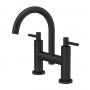 Hudson Reed Tec Lever Bath Filler Tap Pillar Mounted - Matt Black