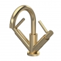 Hudson Reed Tec Lever Mono Basin Mixer Tap Dual Handle with Waste - Brushed Brass