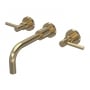 Hudson Reed Tec Lever 3-Hole Basin Mixer Tap Wall Mounted - Brushed Brass