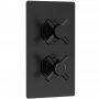 Hudson Reed Tec Crosshead Concealed Shower Valve with Diverter Dual Handle - Matt Black