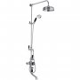 Hudson Reed Topaz Triple Exposed Mixer Shower with Shower Kit - Fixed Head & Spout - Black/Chrome