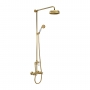 Hudson Reed Topaz Thermostatic Bar Shower Mixer with Shower Kit and Fixed Head - Brushed Brass