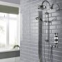 Hudson Reed Topaz Black Concealed Shower Mixer with Slider Rail Kit and Fixed Head - Chrome