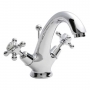 Hudson Reed Topaz Dome Mono Basin Mixer Tap Dual Handle with Pop Up Waste - Chrome