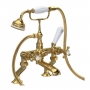 Hudson Reed Topaz Hexagonal Collar Bath Shower Mixer Tap with Shower Kit - Brushed Brass