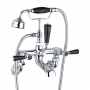 Hudson Reed Topaz Dome Lever Bath Shower Mixer Tap Wall Mounted - Black Indices