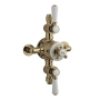 Hudson Reed Topaz Exposed Triple Handle Shower Valve - Brushed Brass