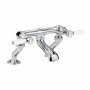 Hudson Reed White Topaz Pillar Mounted Lever Bath Filler Tap - Chrome