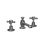 Hudson Reed Topaz Dome 3-Hole Basin Mixer Tap Deck Mounted with Pop Up Waste - Brushed Pewter