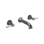Hudson Reed Topaz 3 Hole Dual Lever Wall Mounted Bath Filler Tap - Brushed Pewter