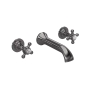 Hudson Reed White Topaz Crosshead 3-Hole Basin Mixer Tap Wall Mounted - Brushed Pewter