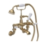 Hudson Reed Topaz Dome Lever Brushed Brass Bath Shower Mixer Tap Wall Mounted - White Indices