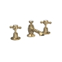Hudson Reed Topaz Dome 3-Hole Basin Mixer Tap Deck Mounted with Pop Up Waste - Brushed Brass