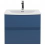 Hudson Reed Urban Wall Hung 2-Drawer Vanity Unit with Basin 4 Satin Blue - 600mm Wide