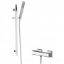 Hudson Reed Windon Square Thermostatic Bar Shower Valve with Kubix Slider Rail Kit - Chrome