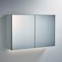 Ideal Standard 2-Door Mirror Cabinet with Bottom Ambient Light 1200mm Wide - Aluminium
