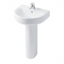 Ideal Standard Concept Arc Handrinse Basin and Full Pedestal 450mm Wide 1 Tap Hole
