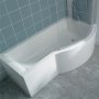 Ideal Standard Concept P-Shaped Curved Shower Bath with Front Panel and Screen