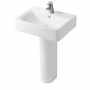 Ideal Standard Concept Cube Basin and Full Pedestal 550mm Wide 1 Tap Hole