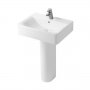 Ideal Standard Concept Cube Basin and Full Pedestal 550mm Wide 1 Tap Hole