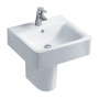 Ideal Standard Concept Cube Basin and Semi Pedestal 500mm Wide 1 Tap Hole