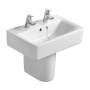 Ideal Standard Concept Cube Short Projection Basin and Semi Pedestal 550mm Wide 2 Tap Hole
