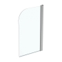 Ideal Standard Connect Round Top Radius Hinged Bath Screen 1410mm H x 820mm W - 5mm Glass