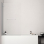 Ideal Standard I.Life Hinged RH Bathscreen with Towel Rail 1500mm High x 900mm Wide 8mm Glass - Bright Silver