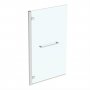 Ideal Standard I.Life Hinged LH Bathscreen with Towel Rail 1500mm High x 900mm Wide 8mm Glass - Bright Silver