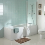 Ideal Standard Tempo Cube L-Shaped Square Shower Bath with Front Panel and Screen