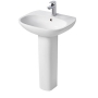 Ideal Standard Tesi Basin and Full Pedestal 500mm Wide 1 Tap Hole
