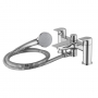 Ideal Standard Tesi Pillar Mounted Bath Shower Mixer Tap with Shower Set - Chrome