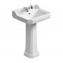 Ideal Standard Waverley Classic Basin and Full Pedestal 560mm Wide 1 Tap Hole