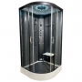 Insignia Black Sparkle Quadrant Steam Shower Cabin 1000mm x 1000mm - Black Frame