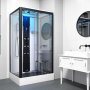 Insignia Monochrome Rectangle Steam Shower Cabin 1050mm x 850mm - Black Frame