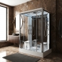 Insignia Platinum Rectangular Steam Twin Shower Cabin 1400mm x 900mm - Chrome Frame