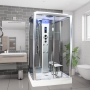 Insignia Premium Rectangular Steam Shower Cabin 1150mm x 850mm - Chrome Frame