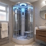 Insignia Premium Quadrant Steam Shower Cabin 800mm x 800mm - Chrome Frame