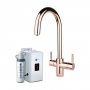 InSinkErator 3N1 J Shape Kitchen Sink Mixer Tap with Neo Tank and Filter - Rose Gold