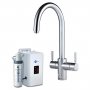 InSinkErator 4N1 J Shape Kitchen Sink Mixer Tap with Neo Tank and Filter - Chrome